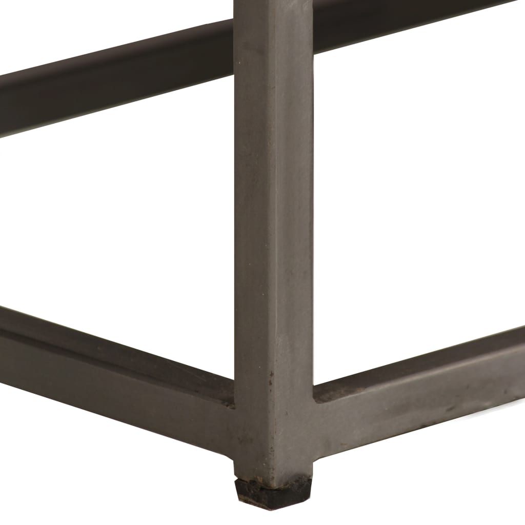 TV Cabinet Recycled Teak and Steel 120x30x40 cm - OLBRIT