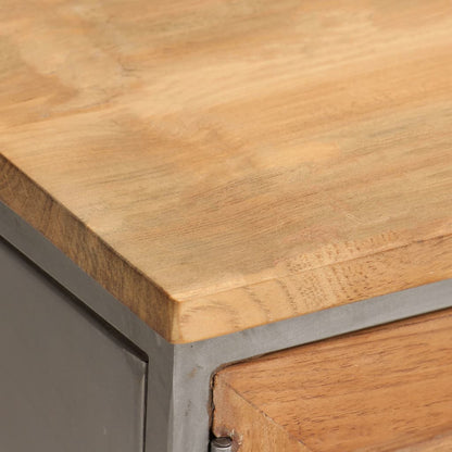 TV Cabinet Recycled Teak and Steel 120x30x40 cm - OLBRIT