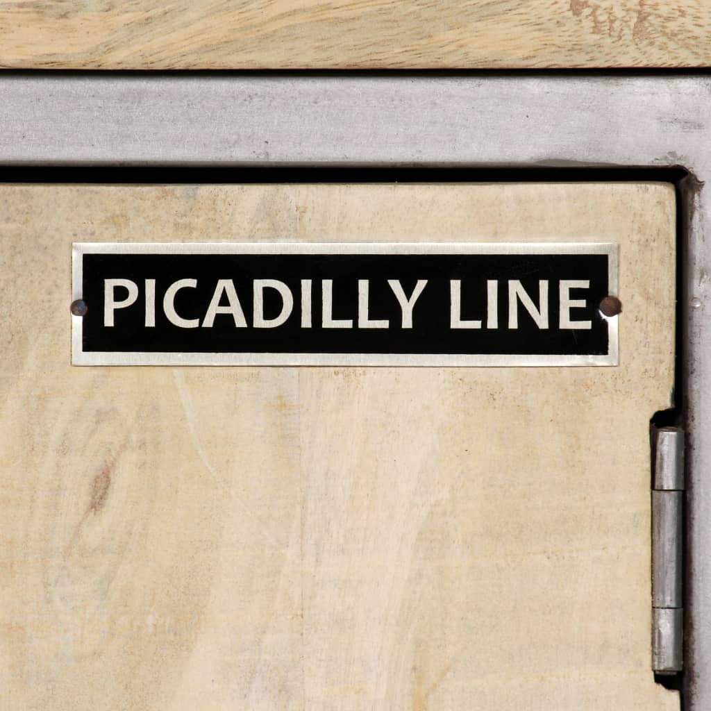 Sideboard Solid Mango Wood and Steel 65x33x76 cm - OLBRIT