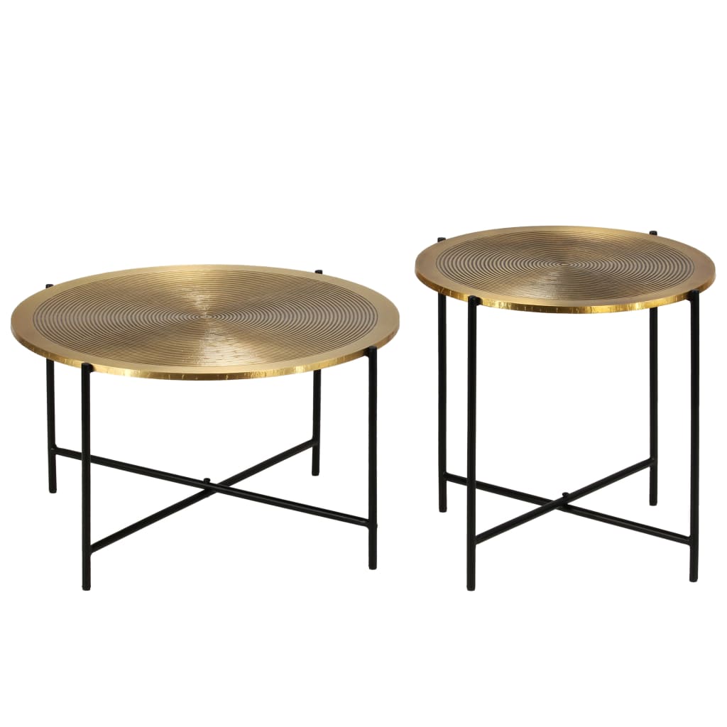 Table Set 2 Pieces Brass-covered MDF - OLBRIT