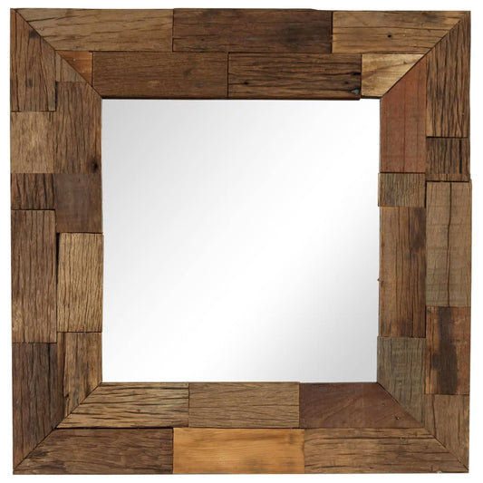 Mirror Solid Reclaimed Wood 50x50 cm - OLBRIT