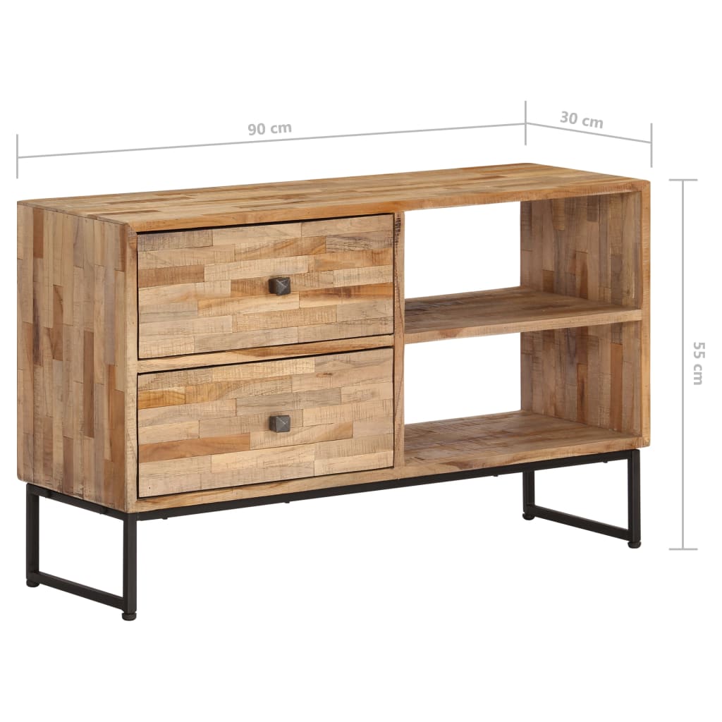 TV Cabinet Reclaimed Teak Wood 90x30x55 cm - OLBRIT