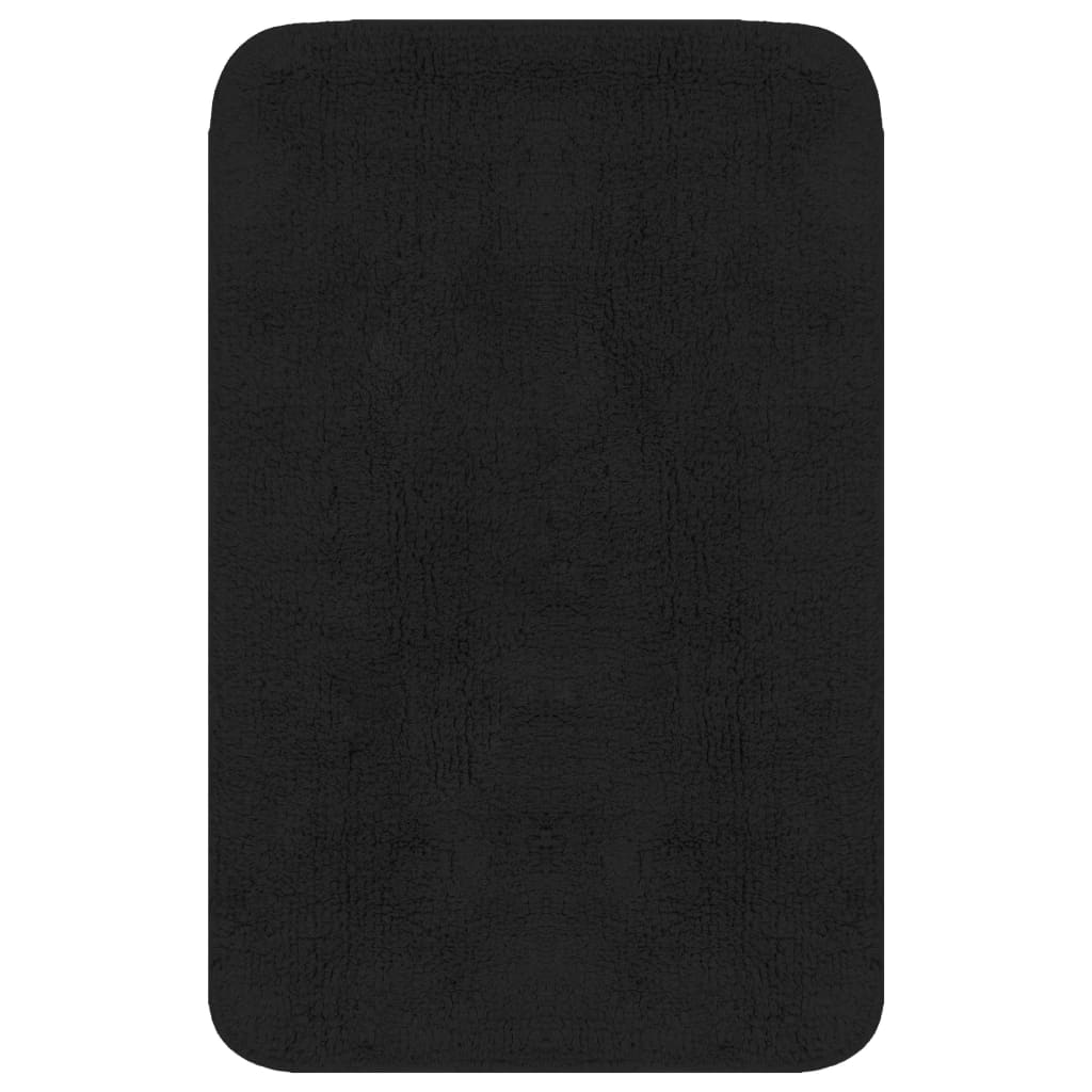 Bathroom Mat Set 3 Pieces Fabric Anthracite - OLBRIT