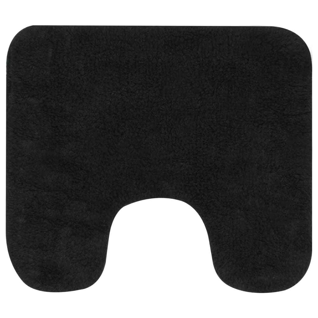 Bathroom Mat Set 3 Pieces Fabric Anthracite - OLBRIT