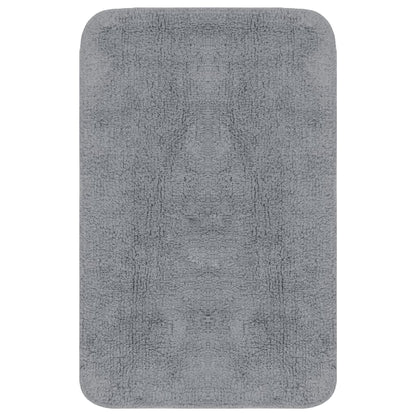 Bathroom Mat Set 3 Pieces Fabric Grey - OLBRIT