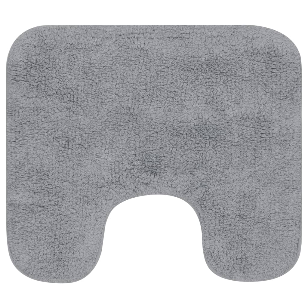 Bathroom Mat Set 3 Pieces Fabric Grey - OLBRIT