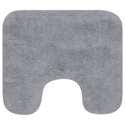 Bathroom Mat Set 3 Pieces Fabric Grey - OLBRIT