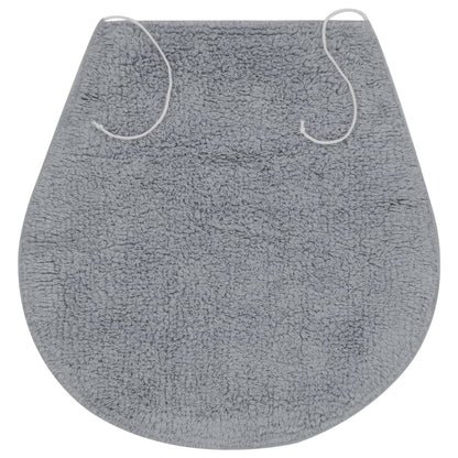 Bathroom Mat Set 3 Pieces Fabric Grey - OLBRIT