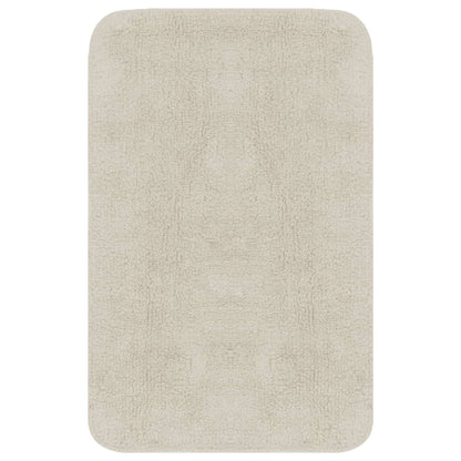 Bathroom Mat Set 3 Pieces Fabric White - OLBRIT