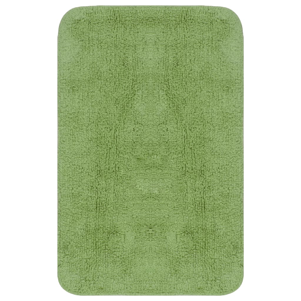 Bathroom Mat Set 3 Pieces Fabric Green - OLBRIT