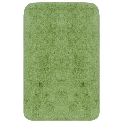 Bathroom Mat Set 3 Pieces Fabric Green - OLBRIT