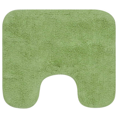 Bathroom Mat Set 3 Pieces Fabric Green - OLBRIT