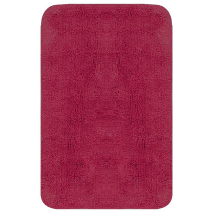 Bathroom Mat Set 3 Pieces Fabric Fuchsia - OLBRIT