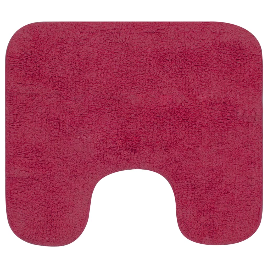 Bathroom Mat Set 3 Pieces Fabric Fuchsia - OLBRIT