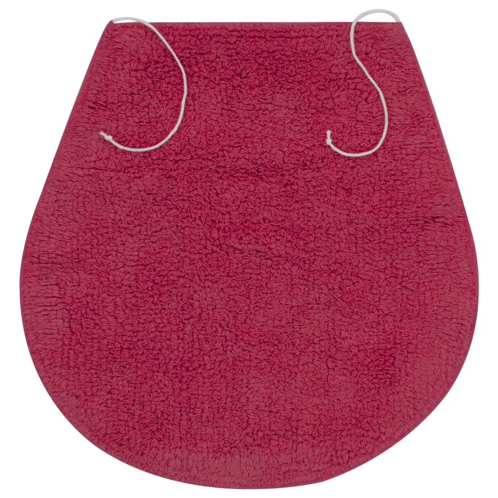 Bathroom Mat Set 3 Pieces Fabric Fuchsia - OLBRIT