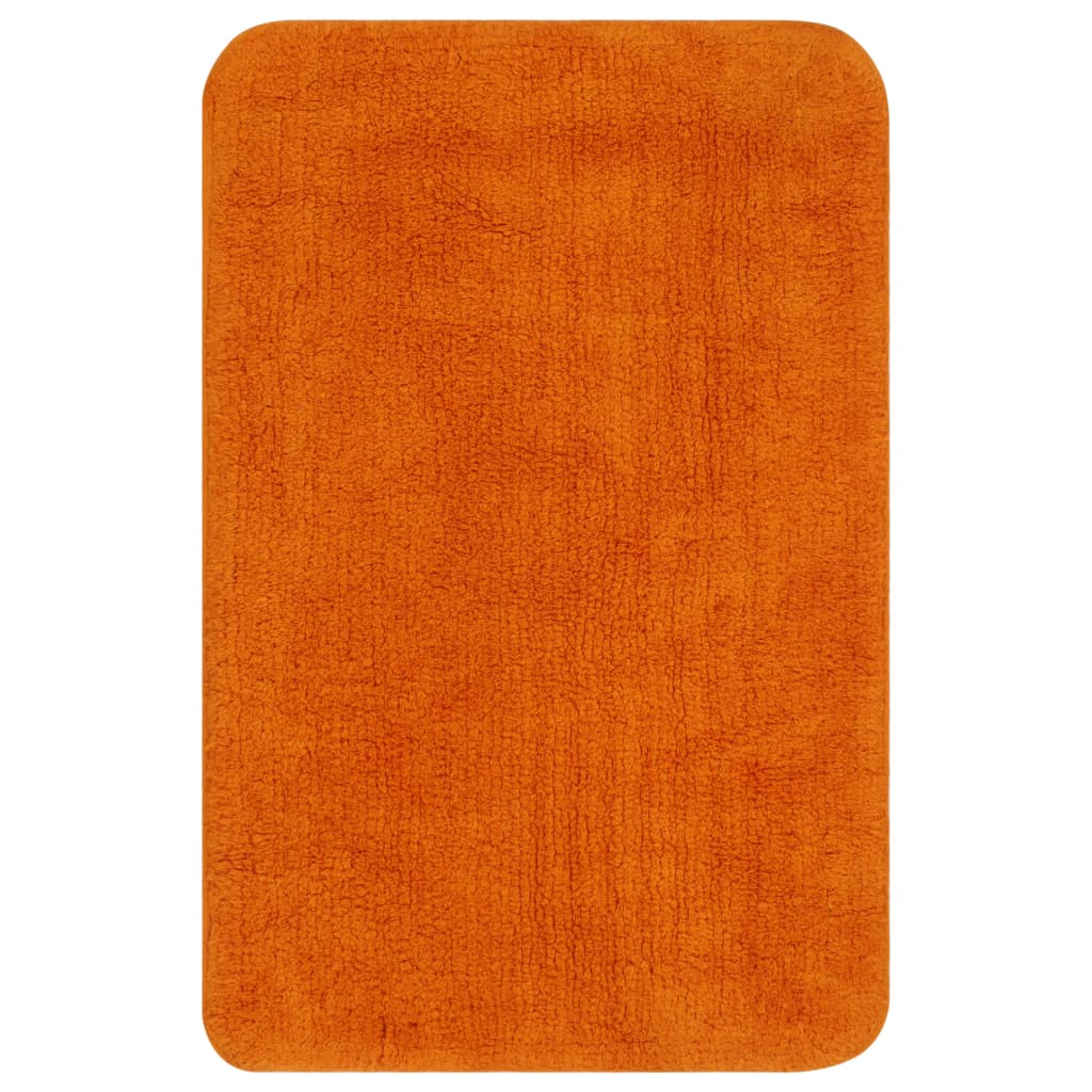 Bathroom Mat Set 3 Pieces Fabric Orange - OLBRIT