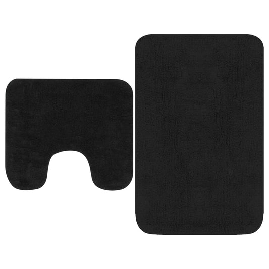 Bathroom Mat Set 2 Pieces Fabric Anthracite - OLBRIT