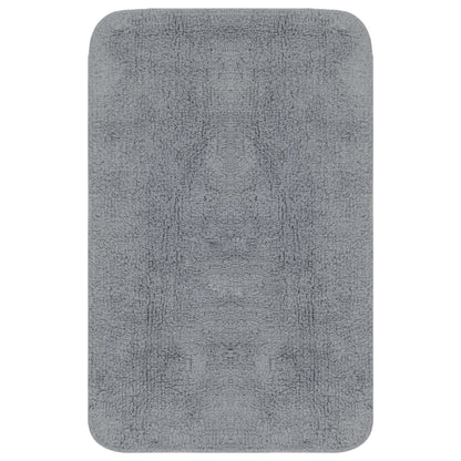 Bathroom Mat Set 2 Pieces Fabric Grey - OLBRIT