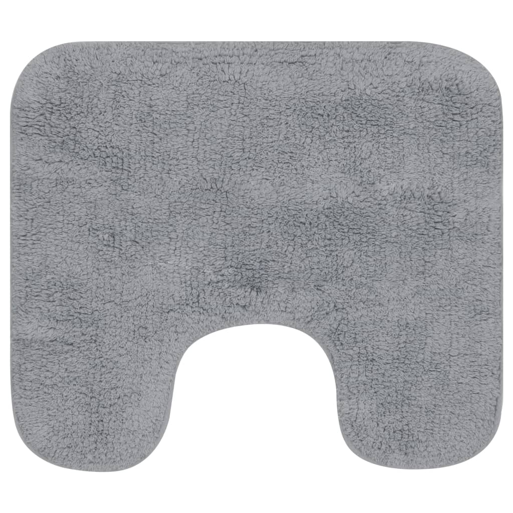 Bathroom Mat Set 2 Pieces Fabric Grey - OLBRIT