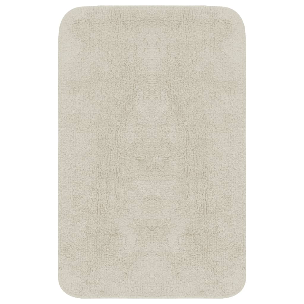 Bathroom Mat Set 2 Pieces Fabric White - OLBRIT