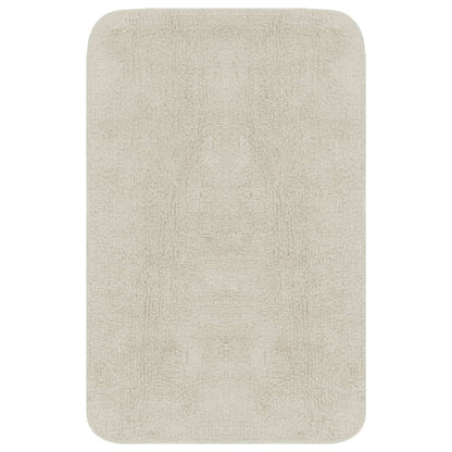 Bathroom Mat Set 2 Pieces Fabric White - OLBRIT