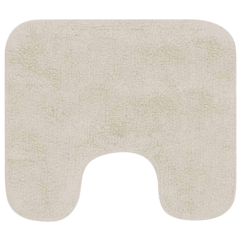 Bathroom Mat Set 2 Pieces Fabric White - OLBRIT