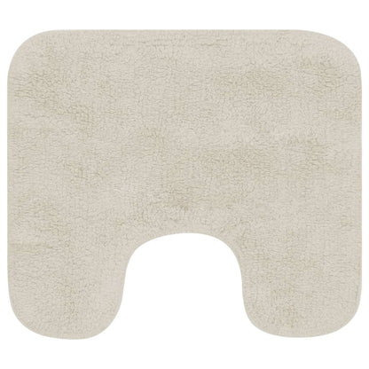 Bathroom Mat Set 2 Pieces Fabric White - OLBRIT