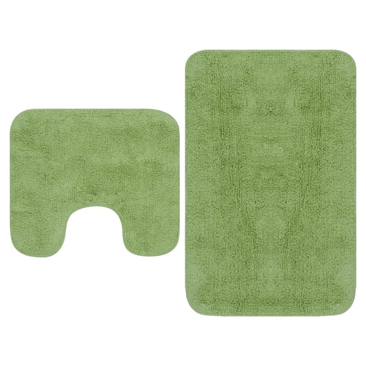 Bathroom Mat Set 2 Pieces Fabric Green - OLBRIT