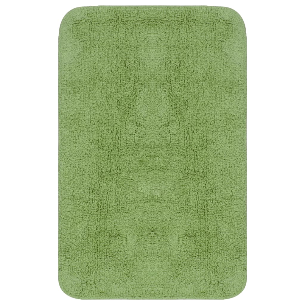Bathroom Mat Set 2 Pieces Fabric Green - OLBRIT