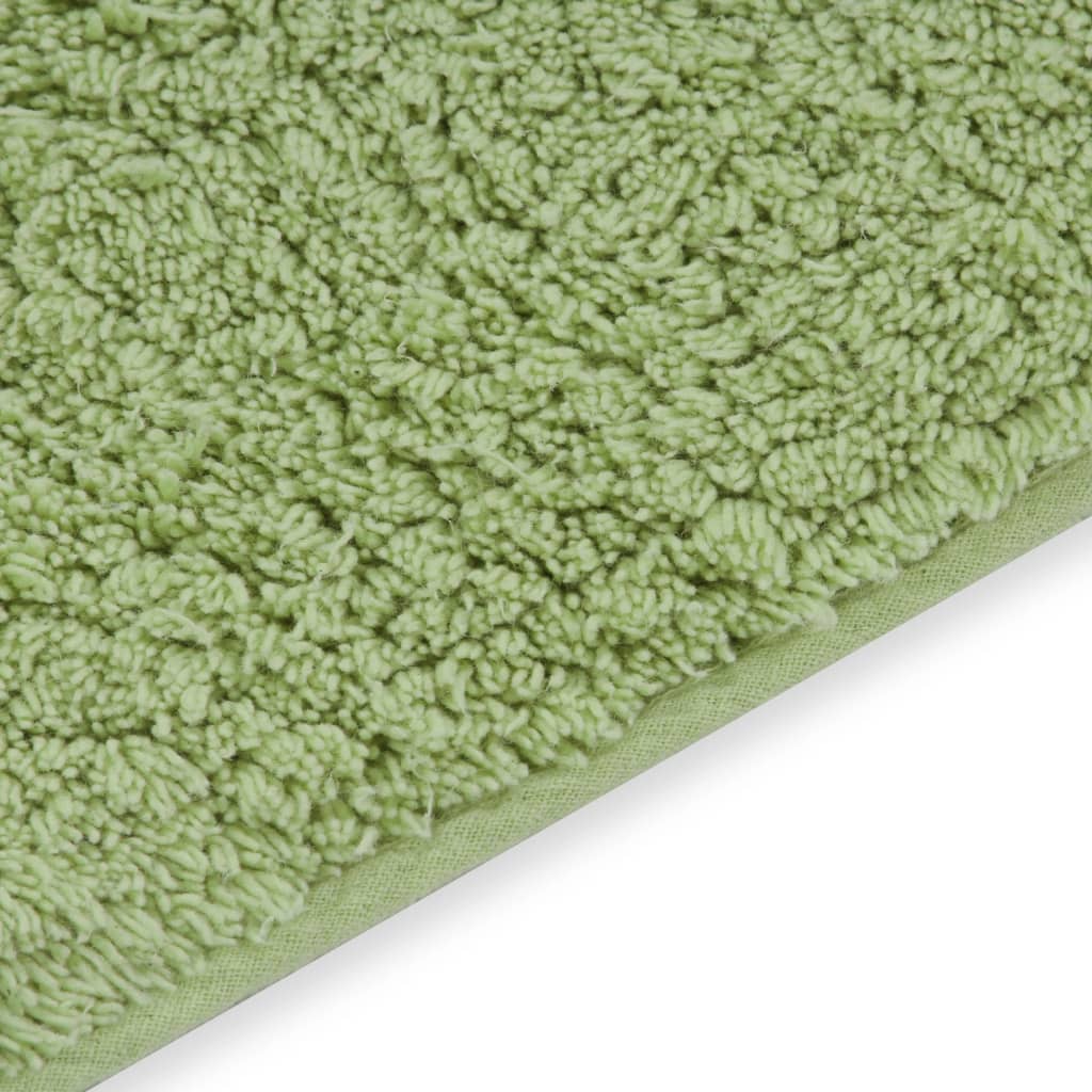 Bathroom Mat Set 2 Pieces Fabric Green - OLBRIT