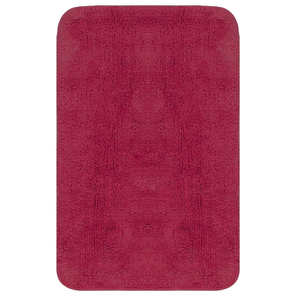 Bathroom Mat Set 2 Pieces Fabric Fuchsia - OLBRIT