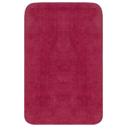 Bathroom Mat Set 2 Pieces Fabric Fuchsia - OLBRIT