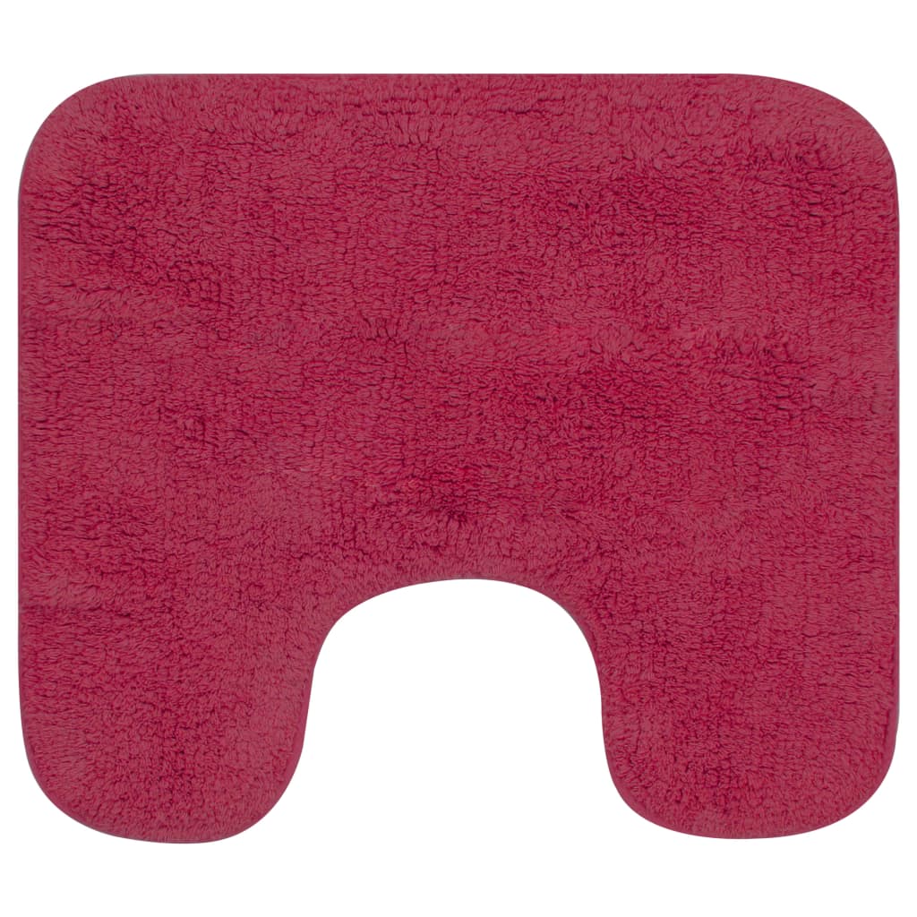 Bathroom Mat Set 2 Pieces Fabric Fuchsia - OLBRIT