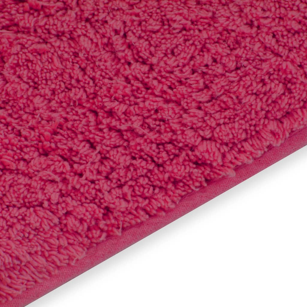 Bathroom Mat Set 2 Pieces Fabric Fuchsia - OLBRIT