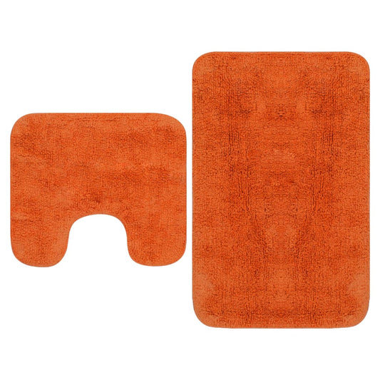 Bathroom Mat Set 2 Pieces Fabric Orange - OLBRIT