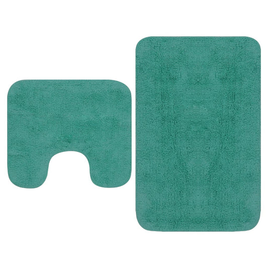 Bathroom Mat Set 2 Pieces Fabric Turquoise - OLBRIT