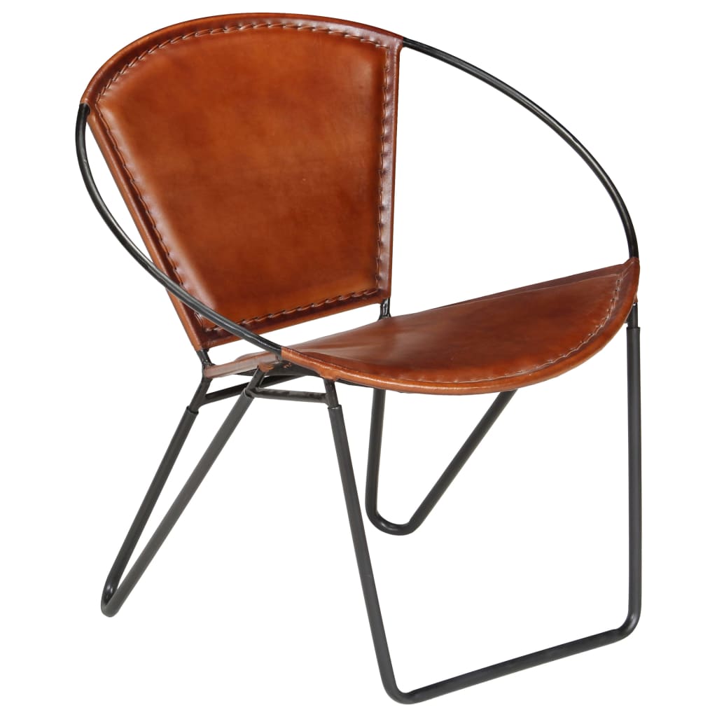 Chair Brown Real Leather - OLBRIT