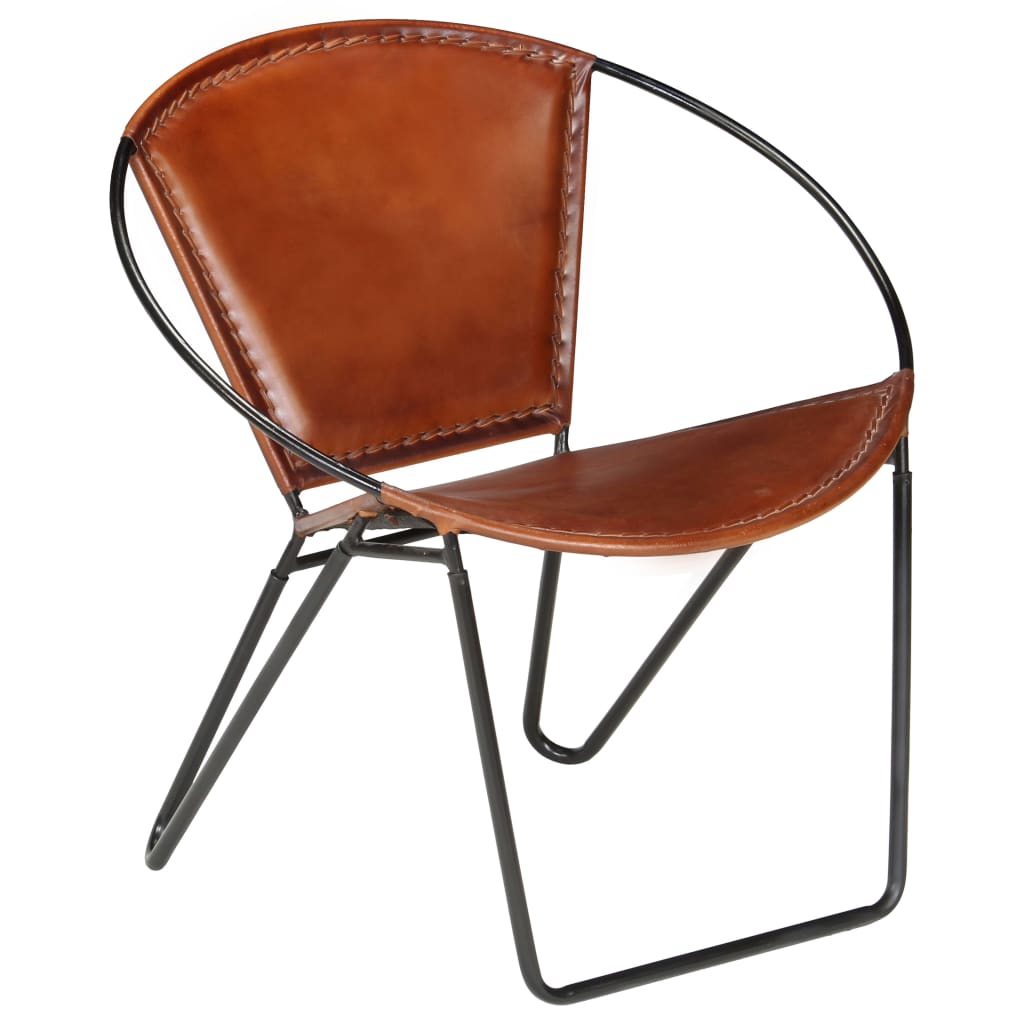 Chair Brown Real Leather - OLBRIT