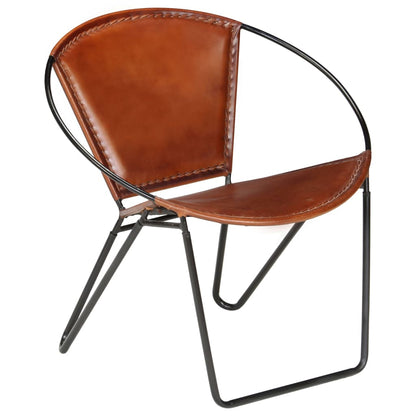 Chair Brown Real Leather - OLBRIT