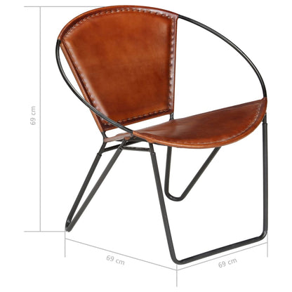 Chair Brown Real Leather - OLBRIT