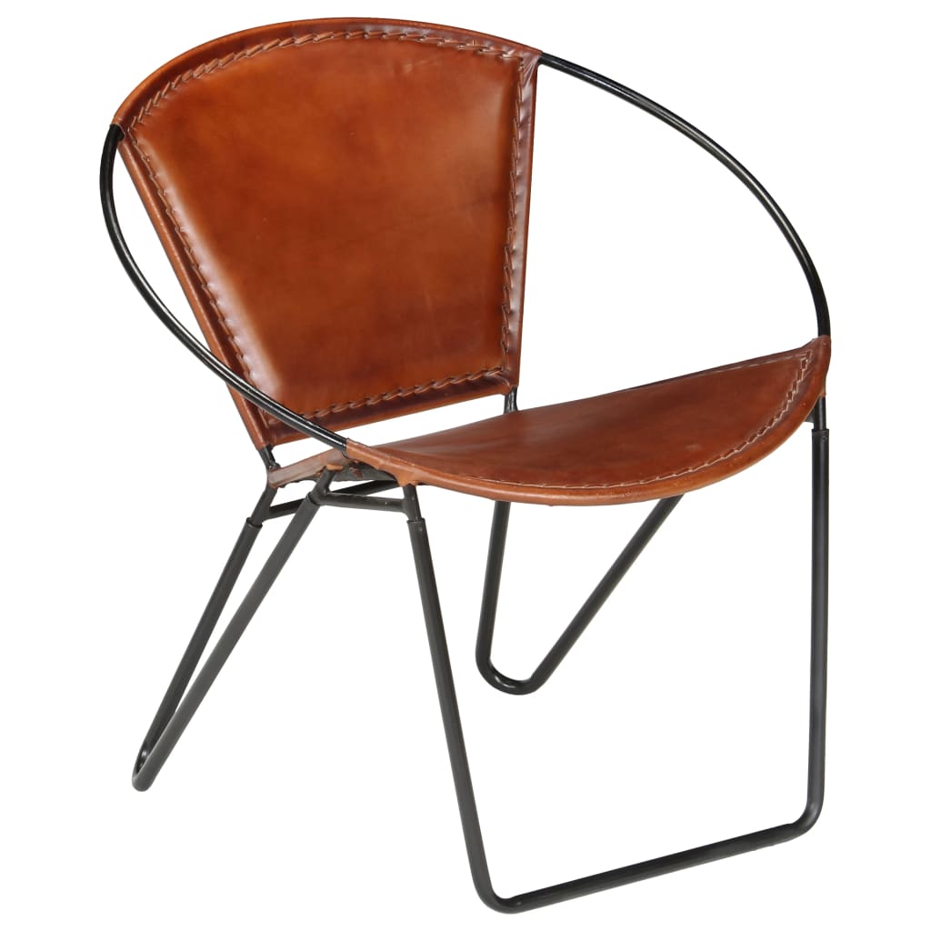 Chair Brown Real Leather - OLBRIT