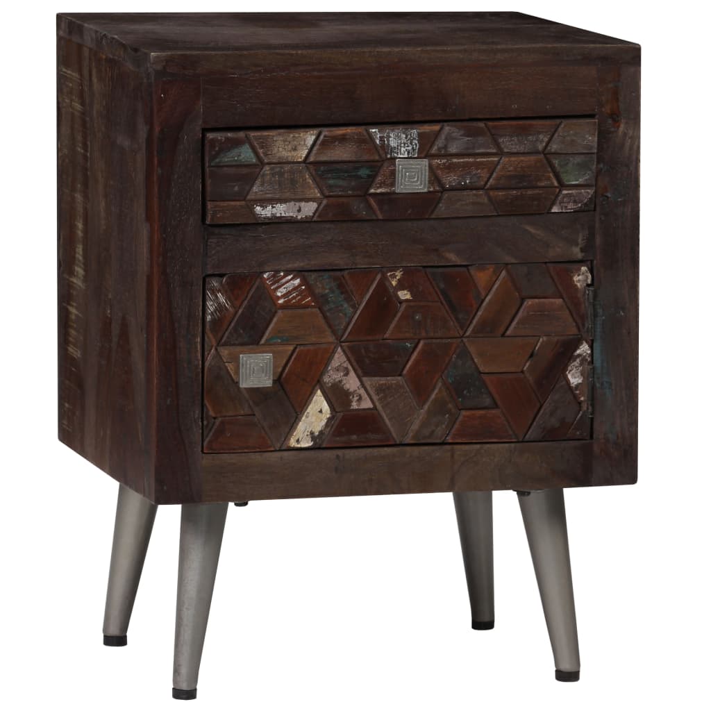 Bedside Cabinet Solid Reclaimed Wood 40x30x50 cm - OLBRIT