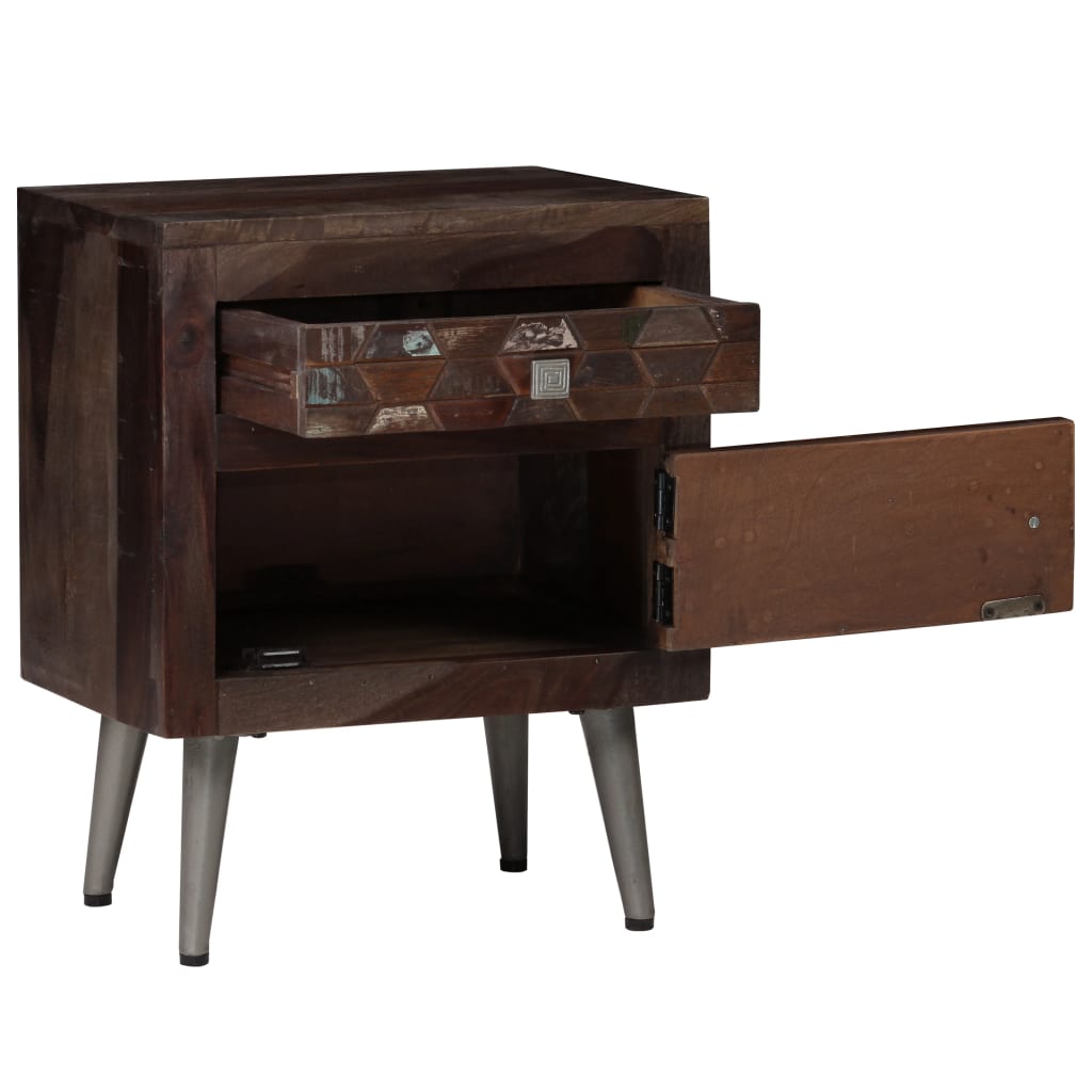 Bedside Cabinet Solid Reclaimed Wood 40x30x50 cm - OLBRIT