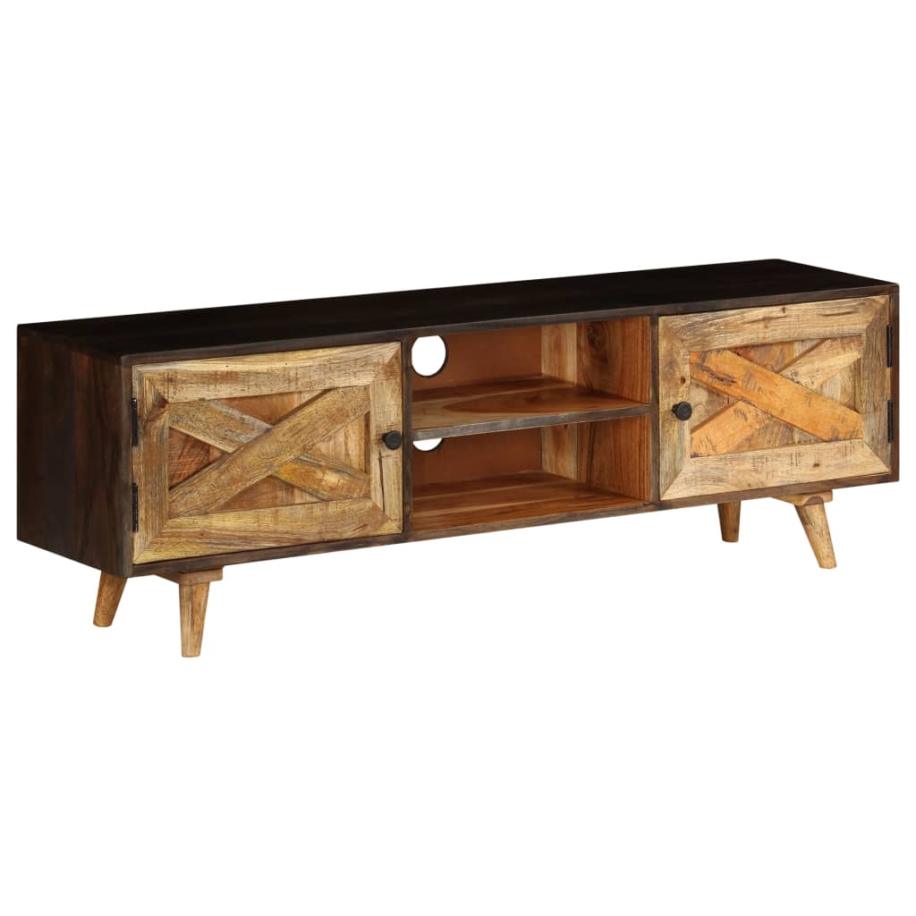TV Cabinet Solid Mango Wood 140x30x45 cm - OLBRIT
