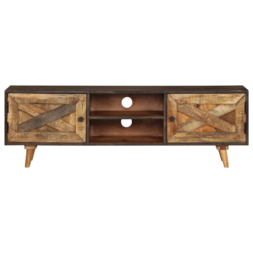 TV Cabinet Solid Mango Wood 140x30x45 cm - OLBRIT
