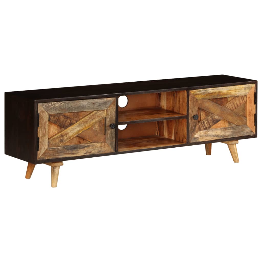 TV Cabinet Solid Mango Wood 140x30x45 cm - OLBRIT