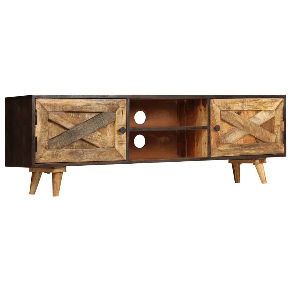 TV Cabinet Solid Mango Wood 140x30x45 cm - OLBRIT