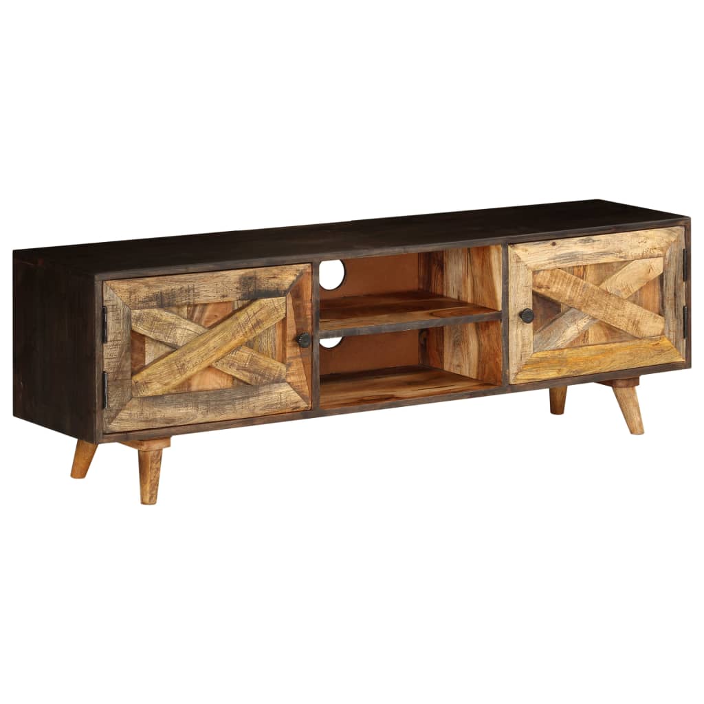 TV Cabinet Solid Mango Wood 140x30x45 cm - OLBRIT