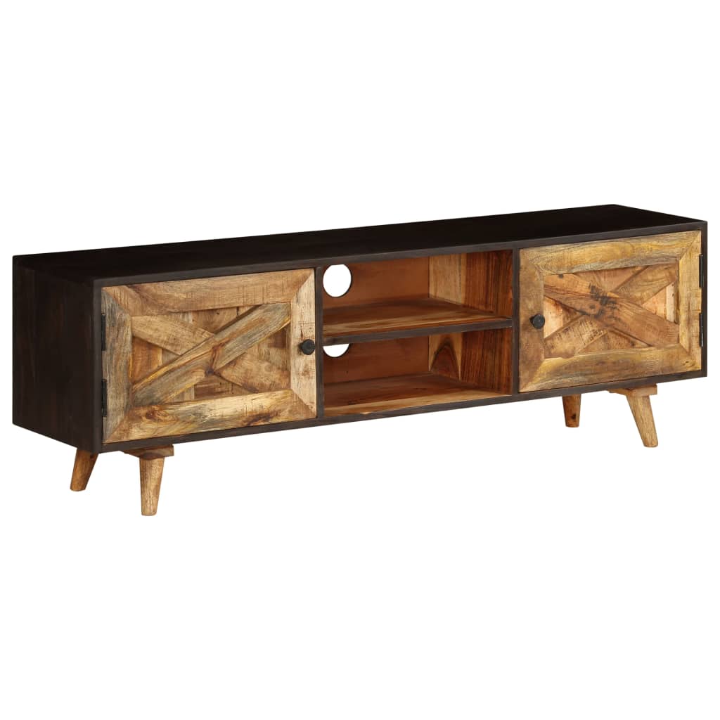 TV Cabinet Solid Mango Wood 140x30x45 cm - OLBRIT