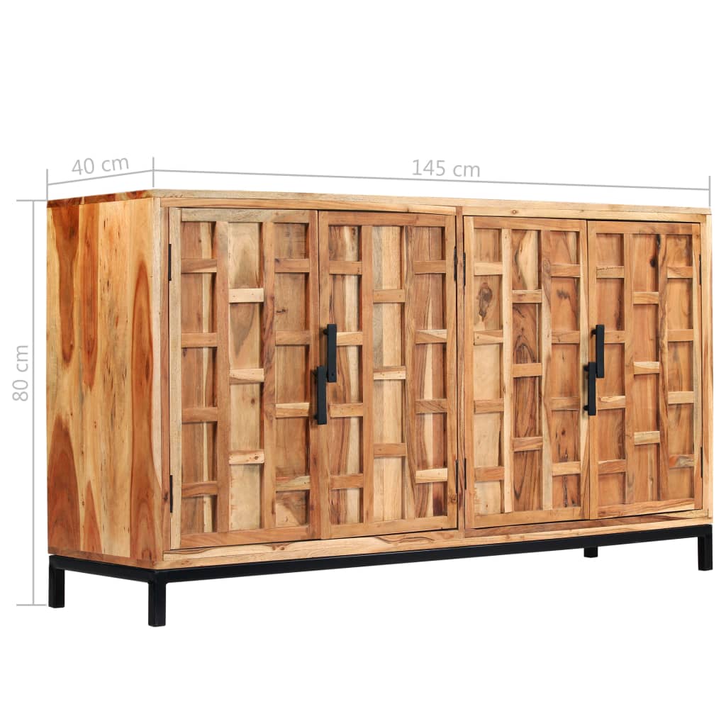 Sideboard Solid Acacia Wood 145x40x80 cm - OLBRIT